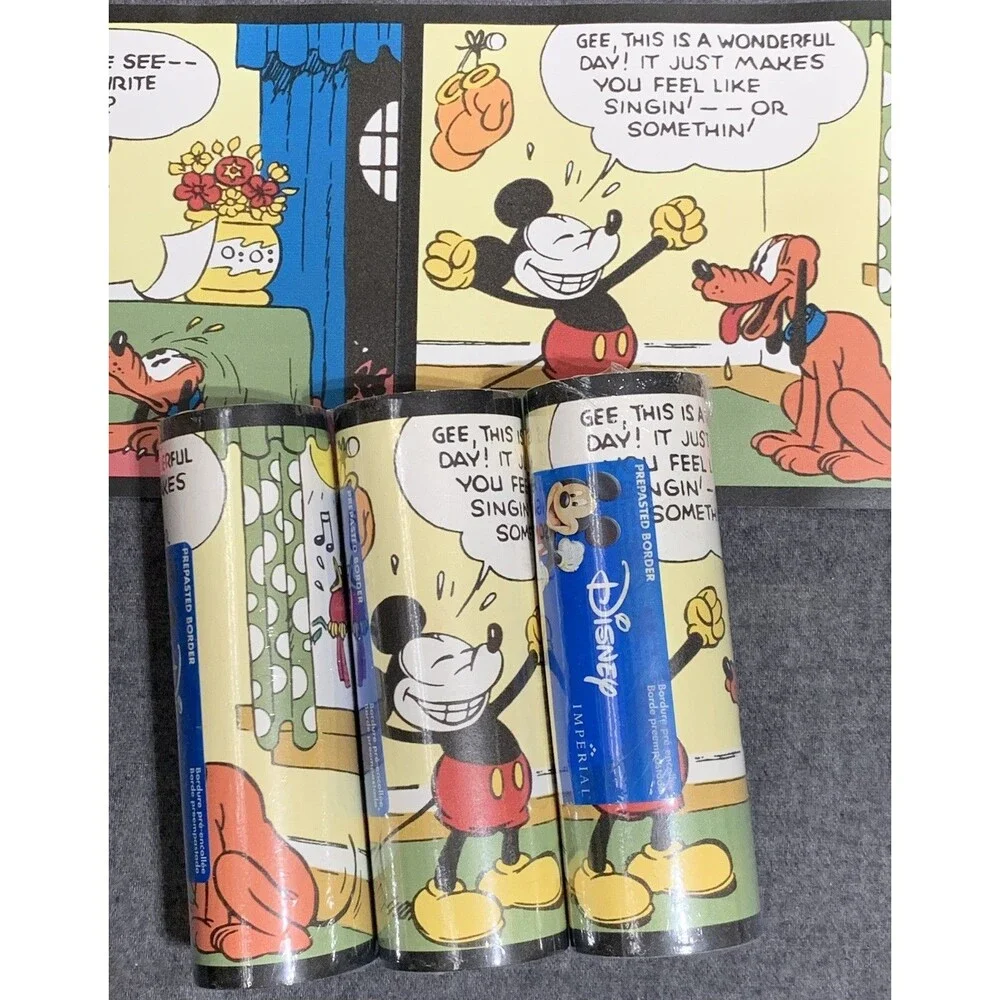 Disney's Mickey Mouse Pluto Cartoons Wallpaper Border 3 count